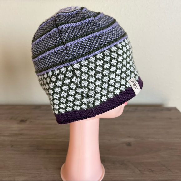 Smartwool Reversible Popcorn Cable Beanie Women’s OS 100% Merino Wool Purple - Picture 2 of 12